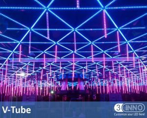 3D LED-Röhre DMX klare vertikale Röhre DMX Spiegel vertikale Röhre LED Leuchtstoffröhre LED Spiegel DC24V Leuchtstoffröhre LED Schneefall Licht RGB LED Tube LED vertikalen Rohr DMX Tube Beleuchtung